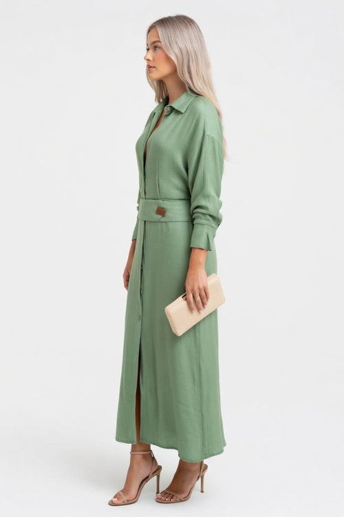 Belted Maxi Dress — side view