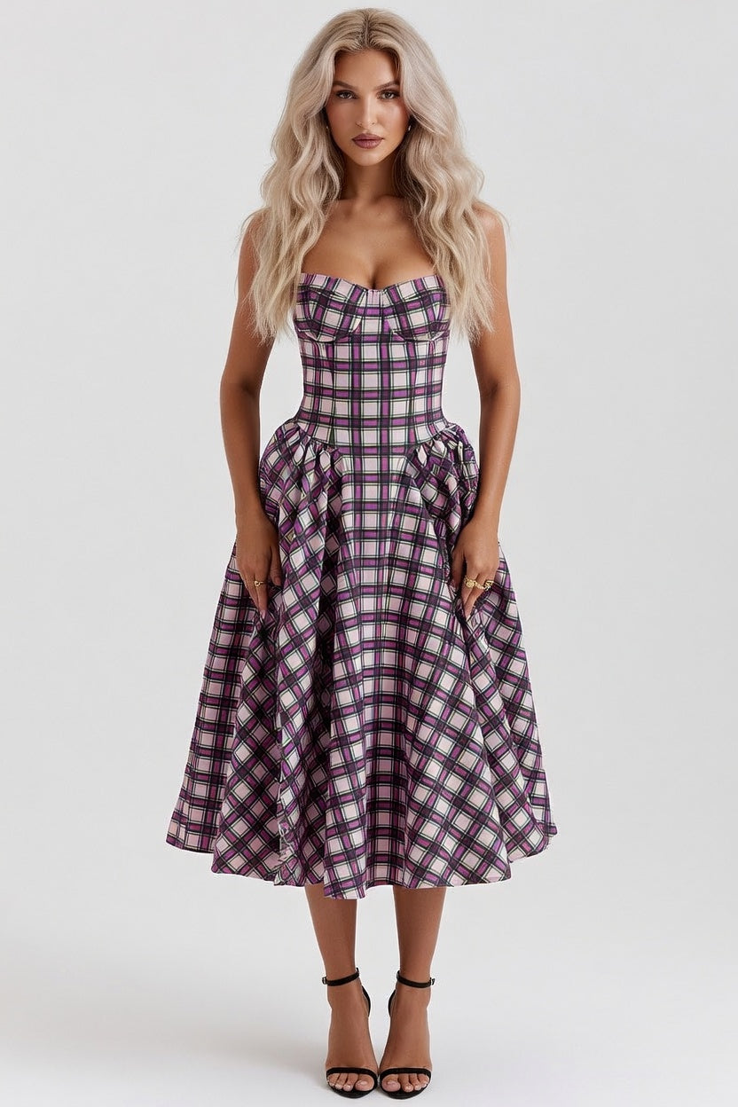Halter Midi Dress — Red