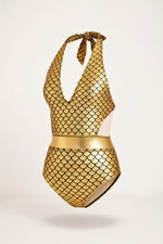 Fish Scale Halter Swimsuit — side view