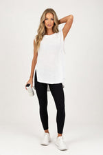 Ribbed Cotton Sleeveless Tank — front view