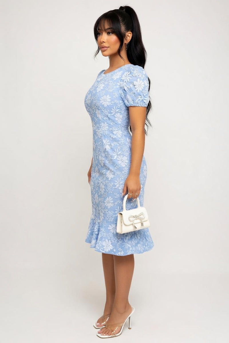Jacquard Mermaid Midi Dress — side view