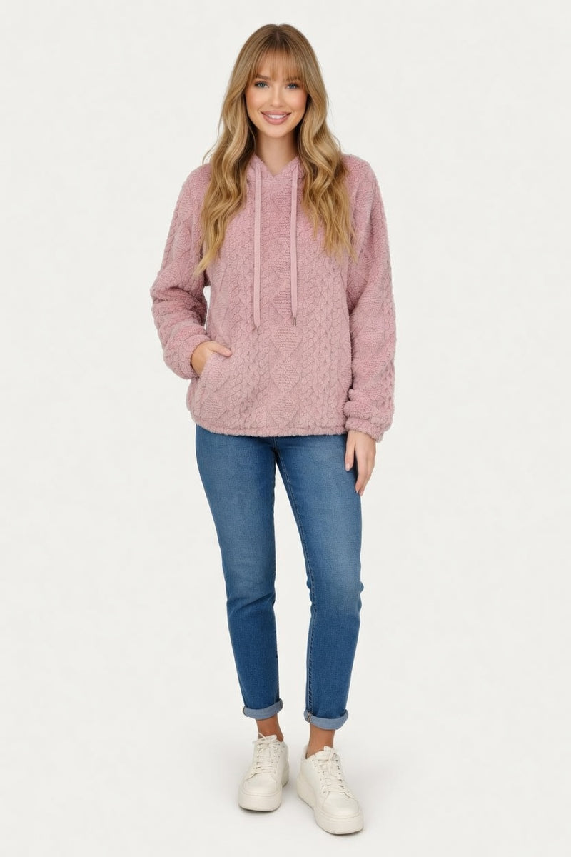 Double-Sided Velvet Hooded Sweatshirt — front view