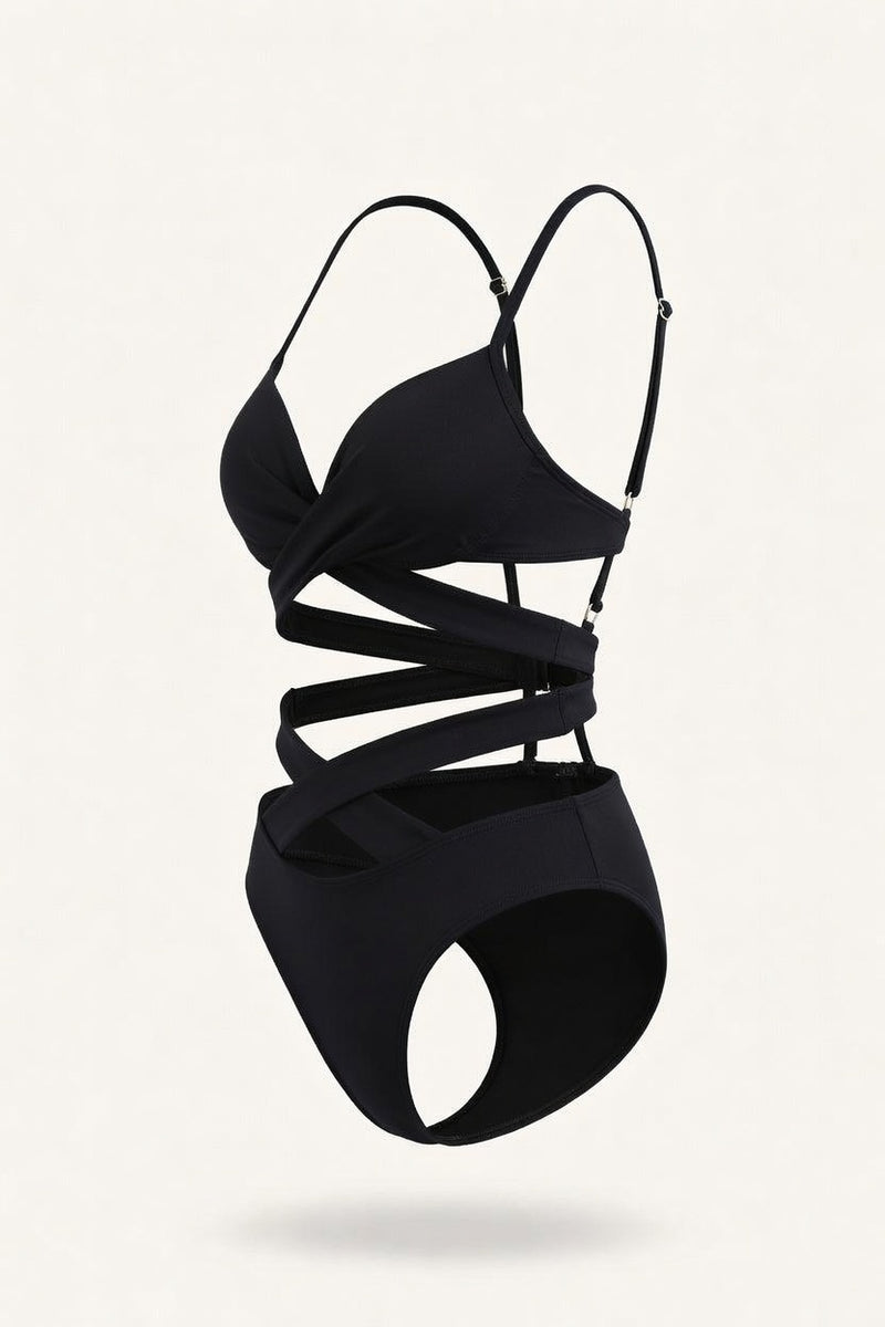 High Waist Strappy Bikini Set — side view