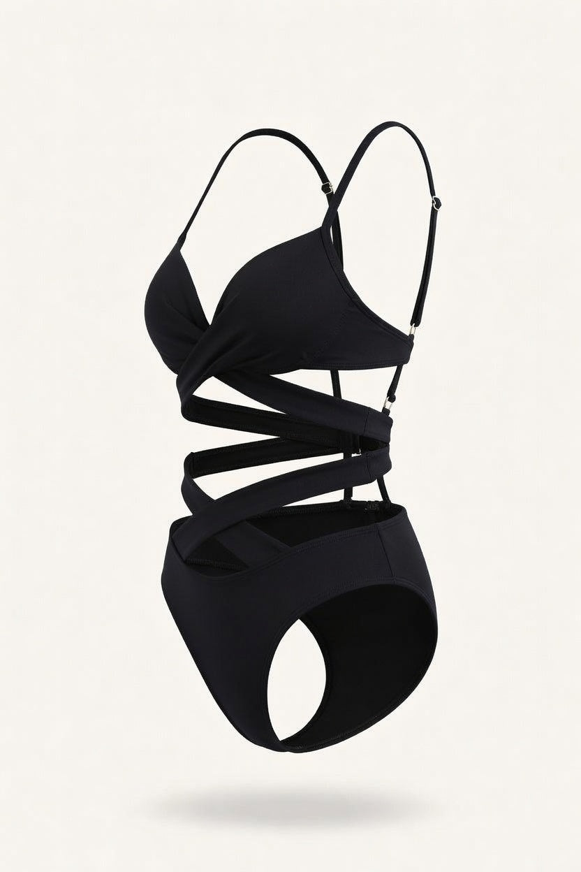 High Waist Strappy Bikini Set — side view