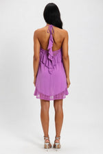 Lace Halter Midi Dress — back view