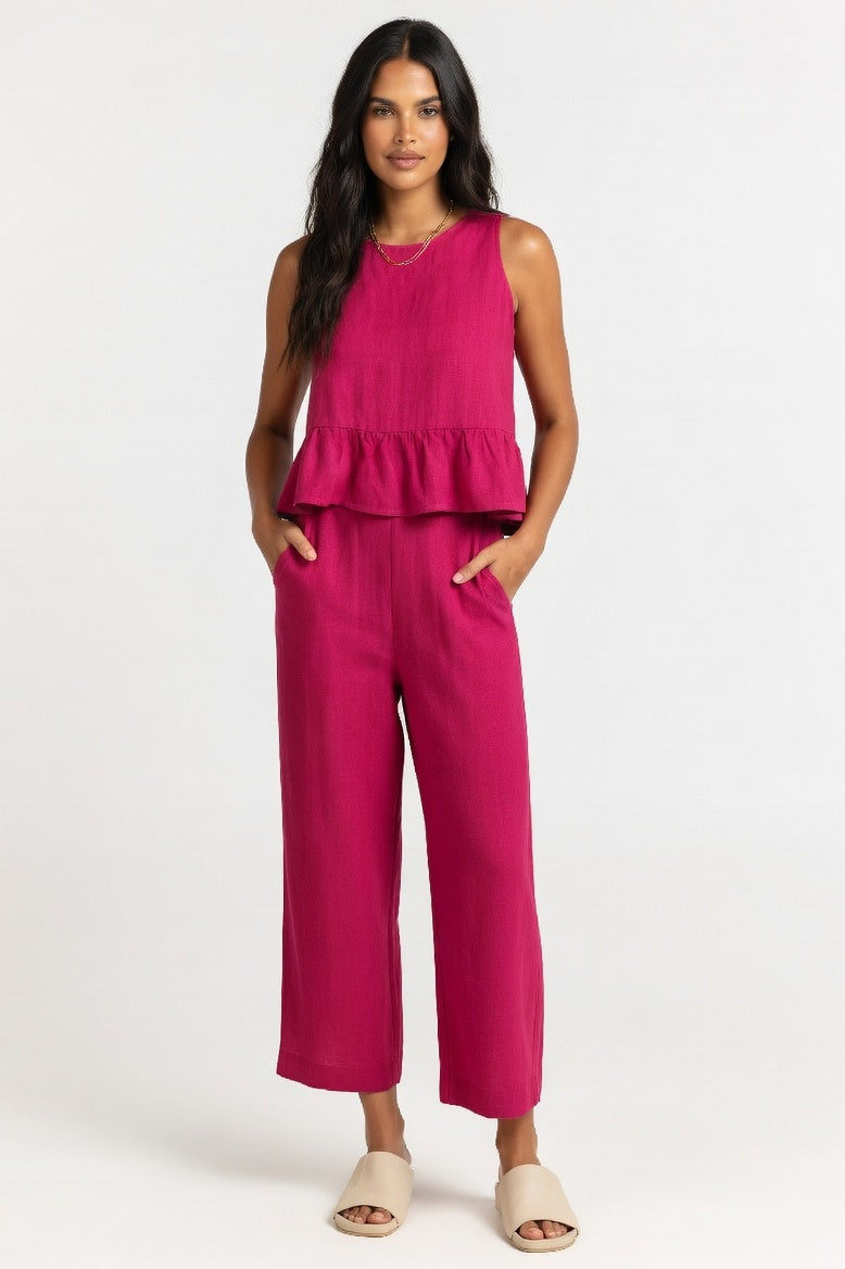 Sleeveless Co-ord Set — Red