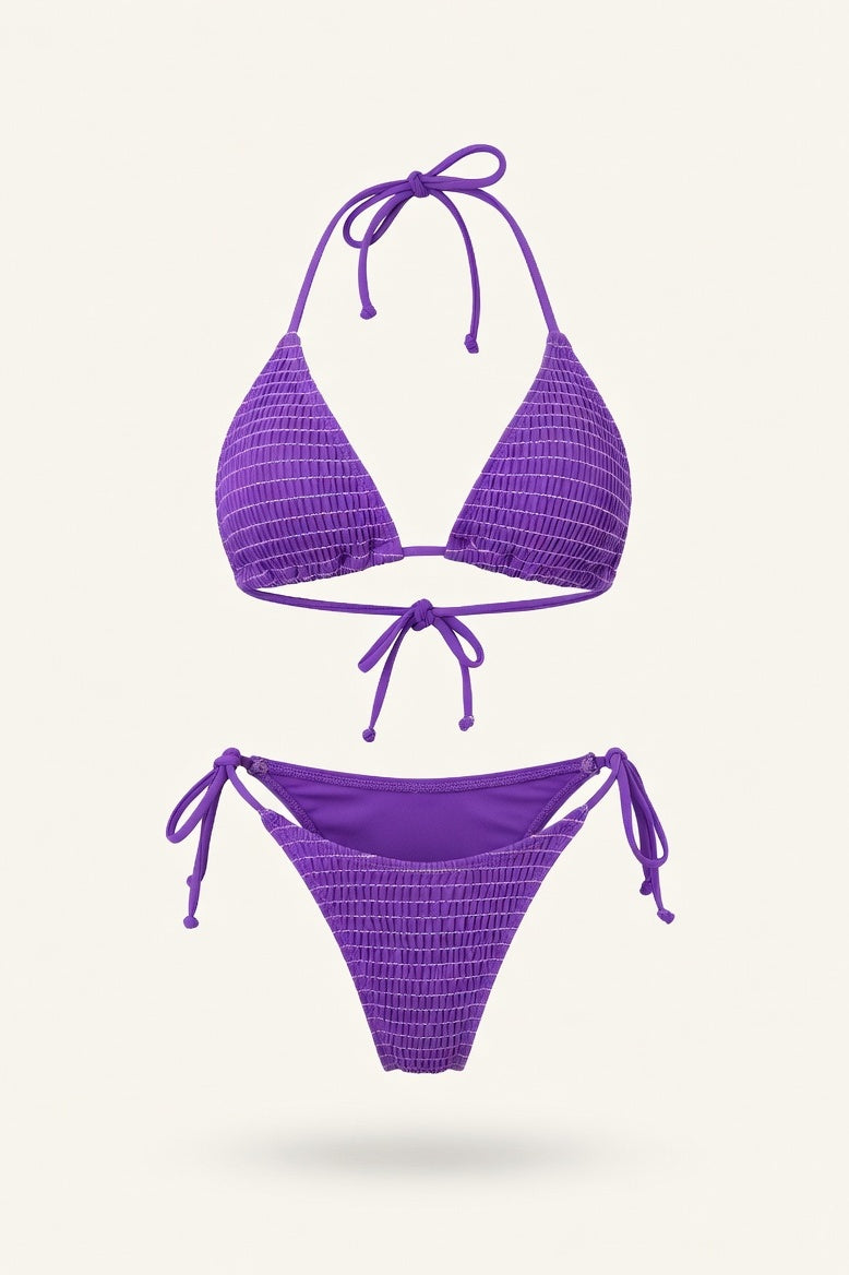 Cross-Front Bikini Set — Purple