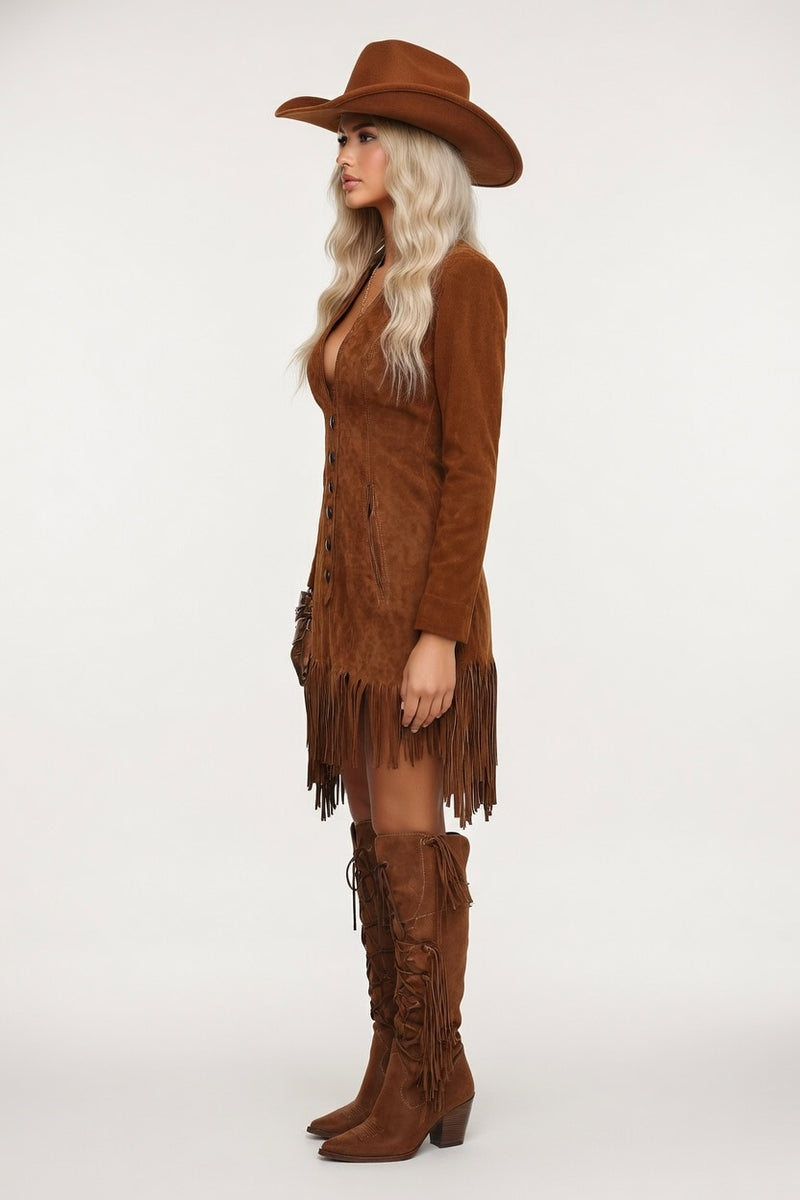 Tassel Detail Mini Dress — side view