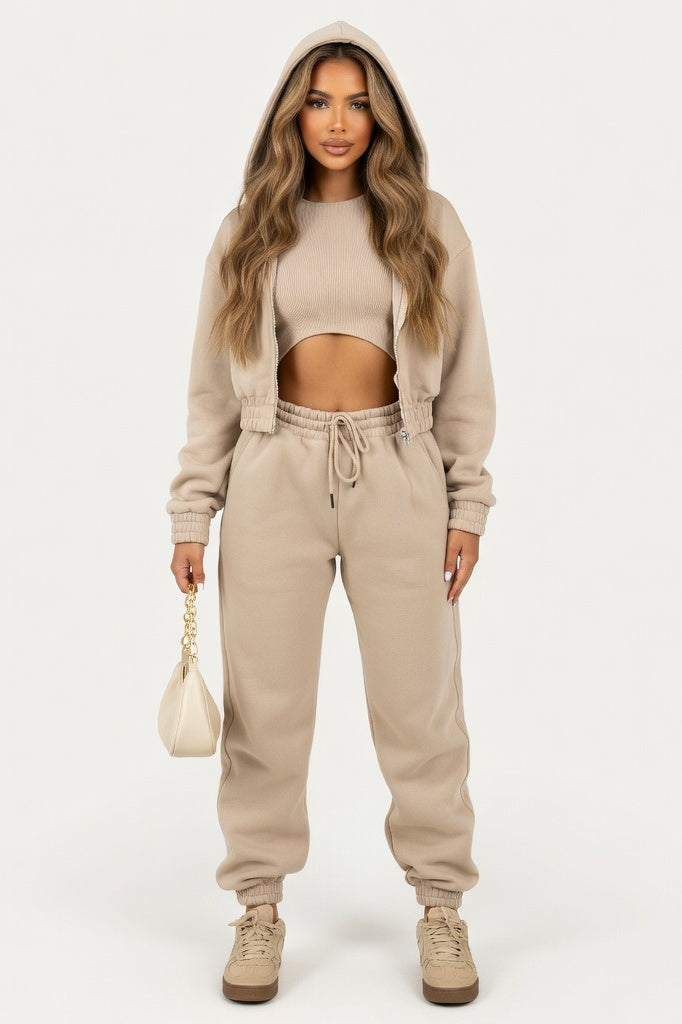 Hooded Sweat Set — Cream White