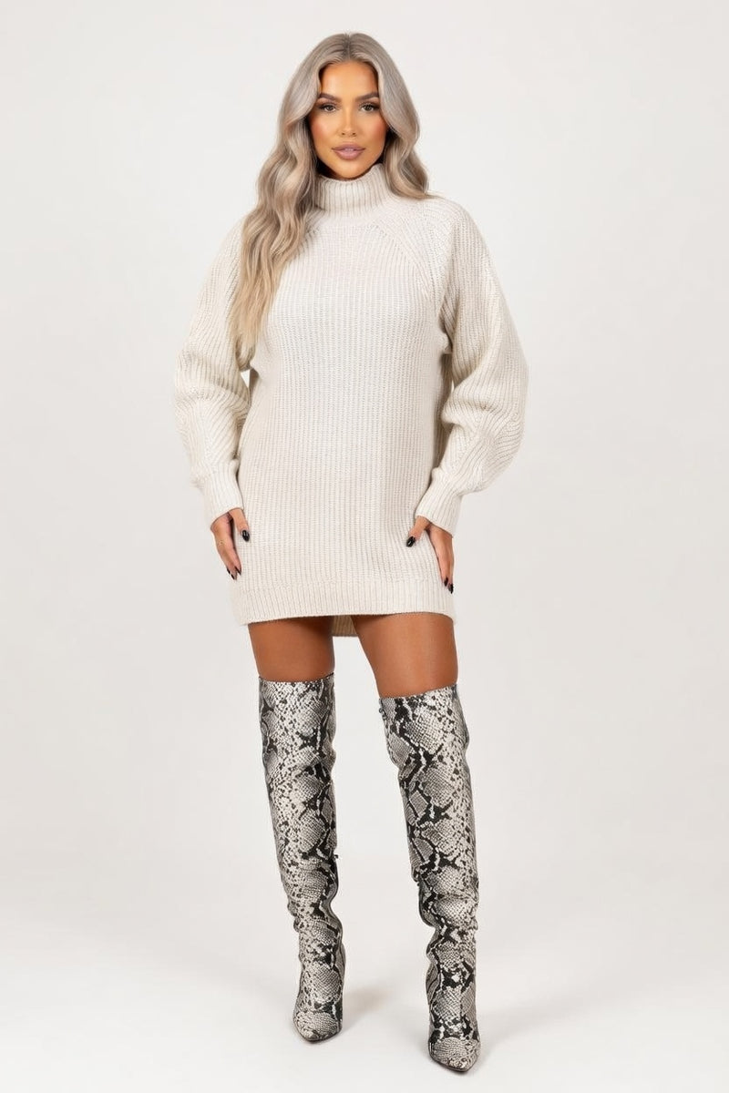 Raglan Sleeve Sweater Dress — front view