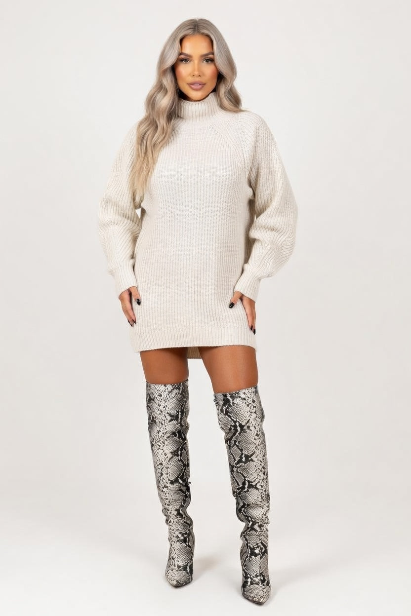 Raglan Sleeve Sweater Dress — front view