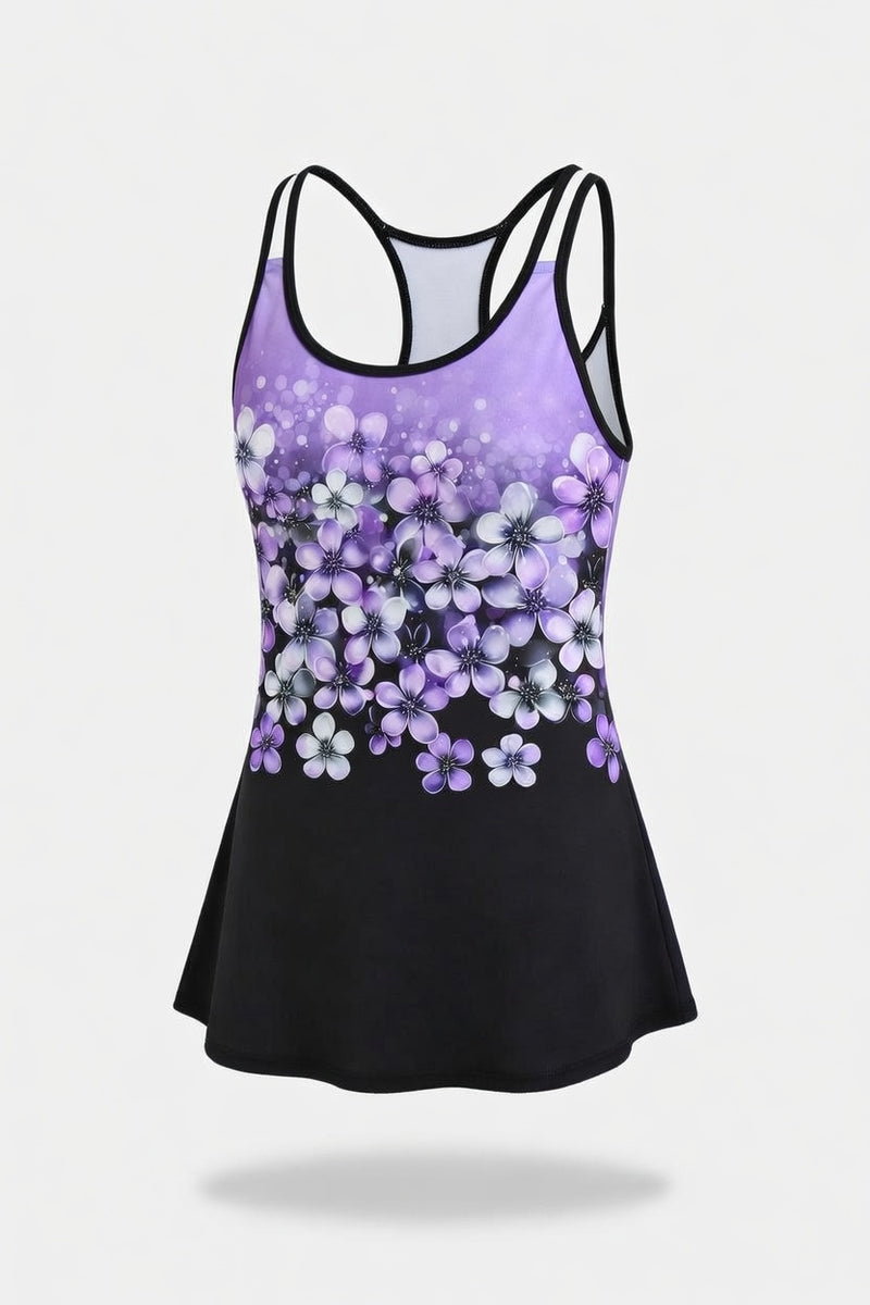 Split Swim Skirt Set — Print 2