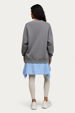 Round Neck Cotton Sweatshirt — back view