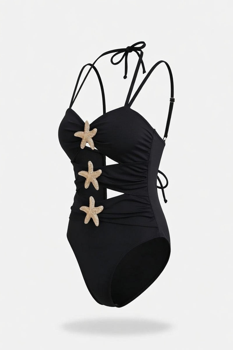Metal Star One-Piece Swimsuit — side view