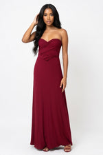 Multi-Strap Bandage Midi Dress — Burgundy
