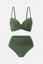 High Waist Split Bikini Set — Green