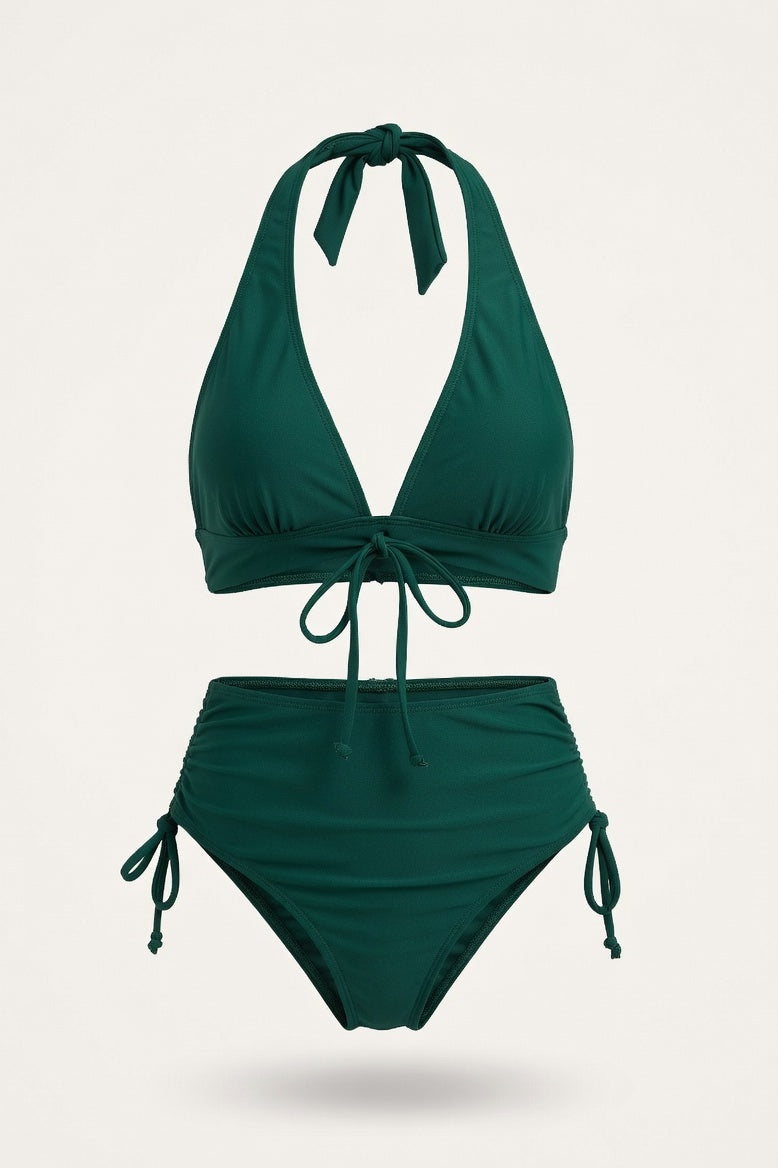 Twist Strap Bikini — Dark Green