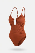 Sculpting One-Piece Swimsuit — Caramel