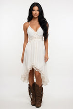 Lace Strappy Dress — White