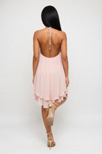 Halterneck Backless Mini Dress — back view