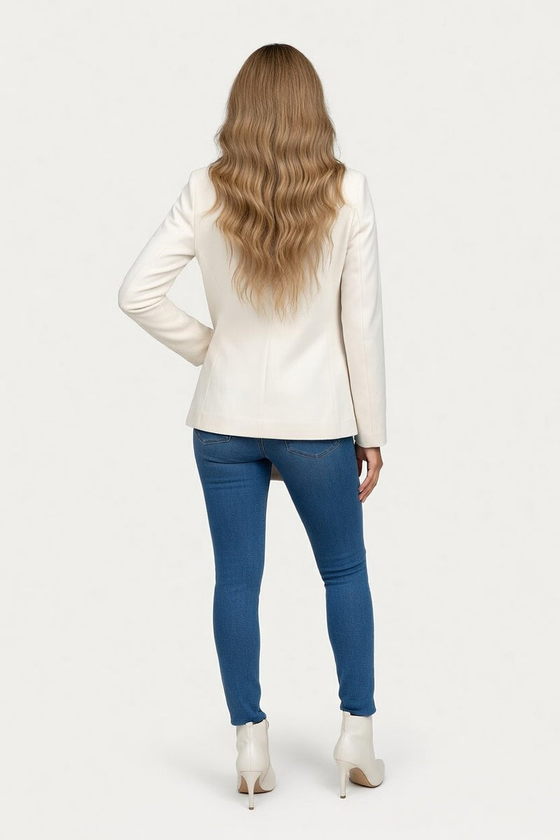 Lapel Woolen Coat — back view