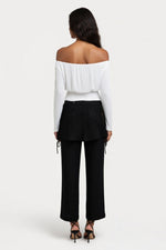 One Shoulder Pleated Top — back view