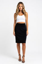 Suede Mini Skirt — Black