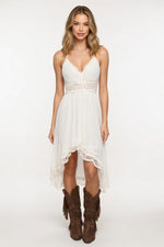 Lace Halter Midi Dress — front view