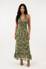 Floral Halter Dress — front view