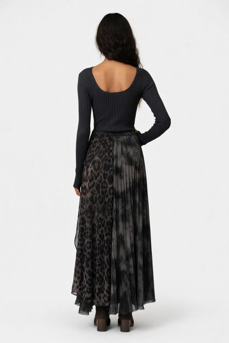 Leopard Print Swing Dress — back view