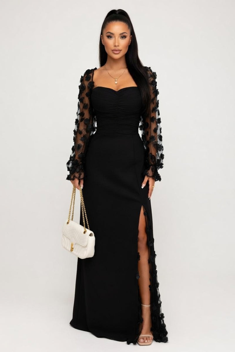 Long Sleeve Midi Dress — front view