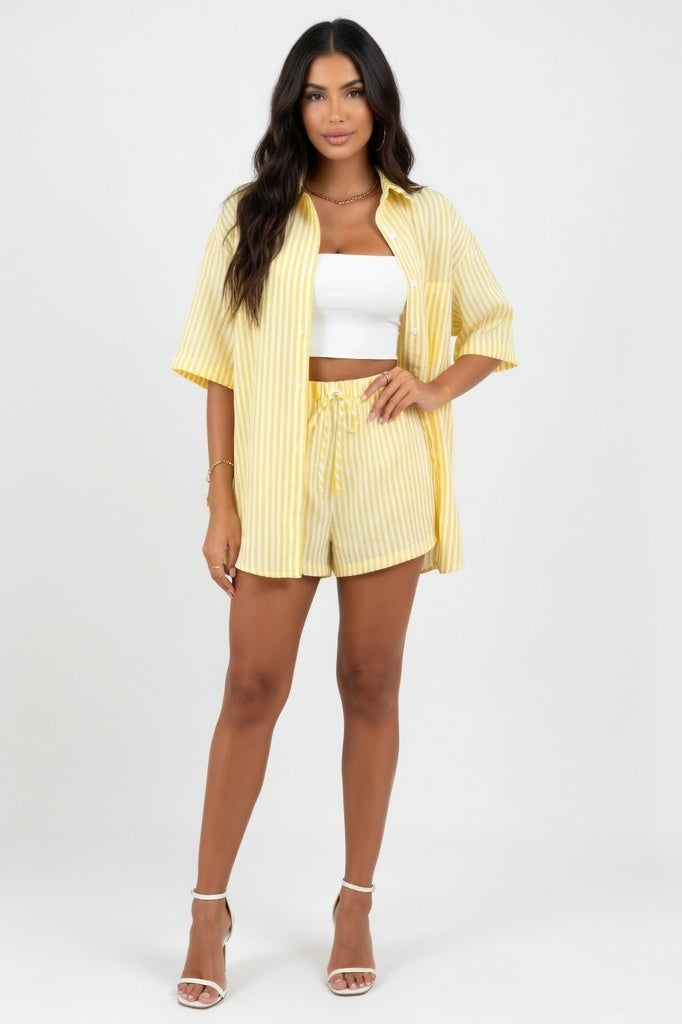 Striped Co-ord Set — Yellow