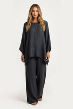 Batwing Top Wide Leg Trouser Co-ord — Dark Grey