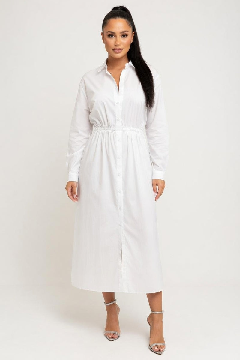 Belted Shirt Dress — front view
