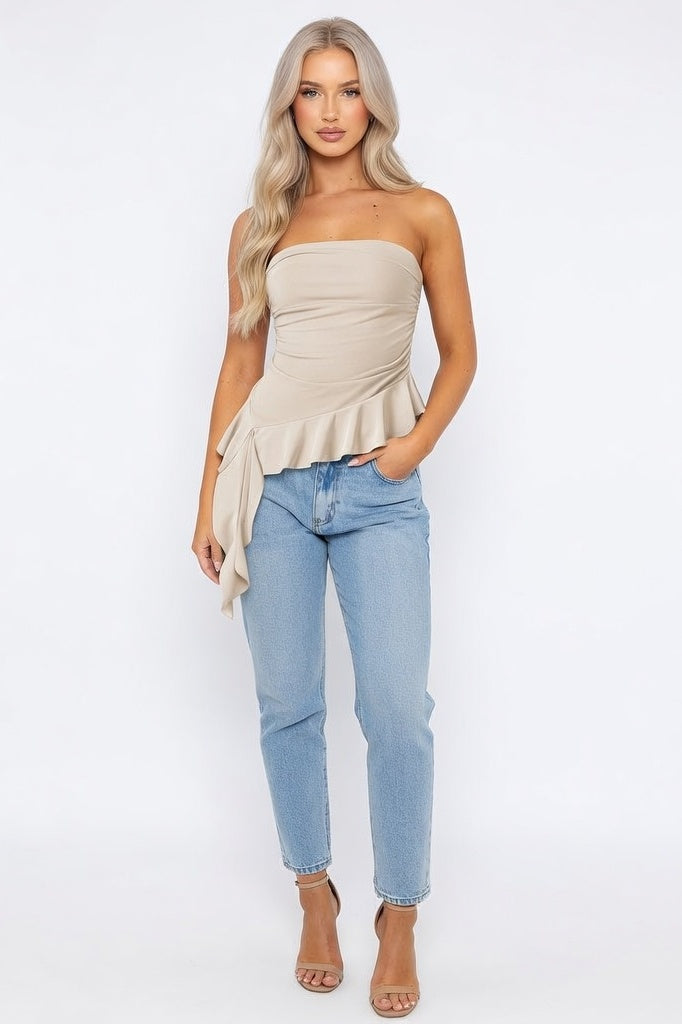 Tassel Tube Top — Apricot
