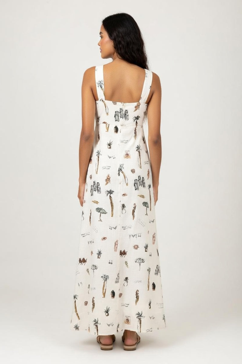 Printed Swing Dress — back view