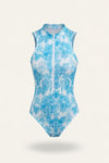 High Collar Zip Swimsuit