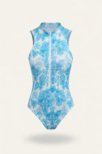 High Collar Zip Swimsuit — front view