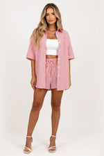 Striped Co-ord Set — Red