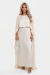 Mesh Panel Satin Dress
