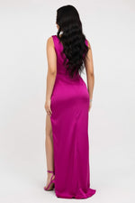 Satin Slip Dress — back view