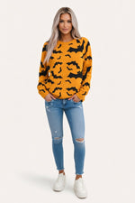 Halloween Print Sweatshirt — Yellow
