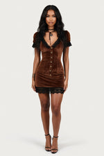 Lace Button Dress — front view