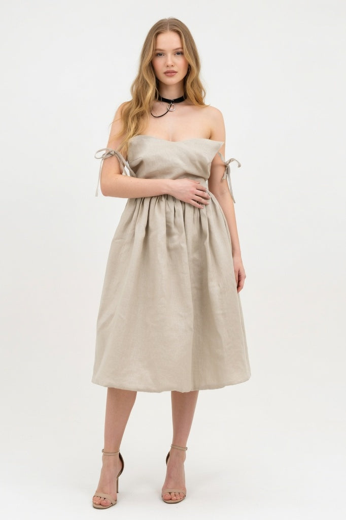 Halter Mini Dress — Khaki