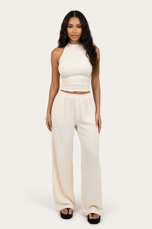 Vest & Wide Leg Trouser Co-ord — front view