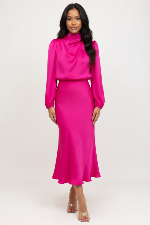 Draped Halter Dress — front view