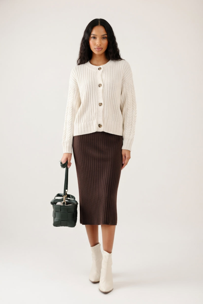 Slit Knit Skirt — Turmeric