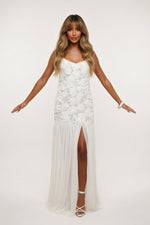 Rose Detail Halter Dress — front view