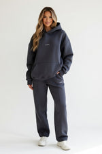 Printed Hoodie & Joggers Co-ord — Dark Grey