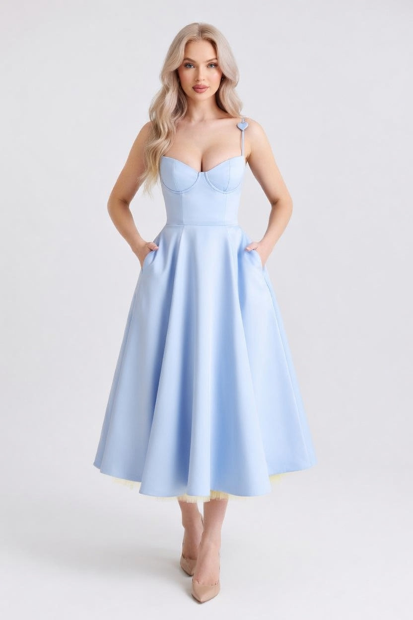 Mesh Double Layer Halter Dress — Pink Print
